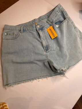 Light Blue Distressed Denim Mini Skirt - Women's Jeans